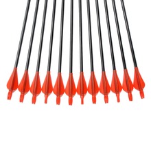Hot Sale 12pcs Fiberglass Arrow 31 Arrowhead and Red Plastic Feather For Long Bow Arrow Hunting