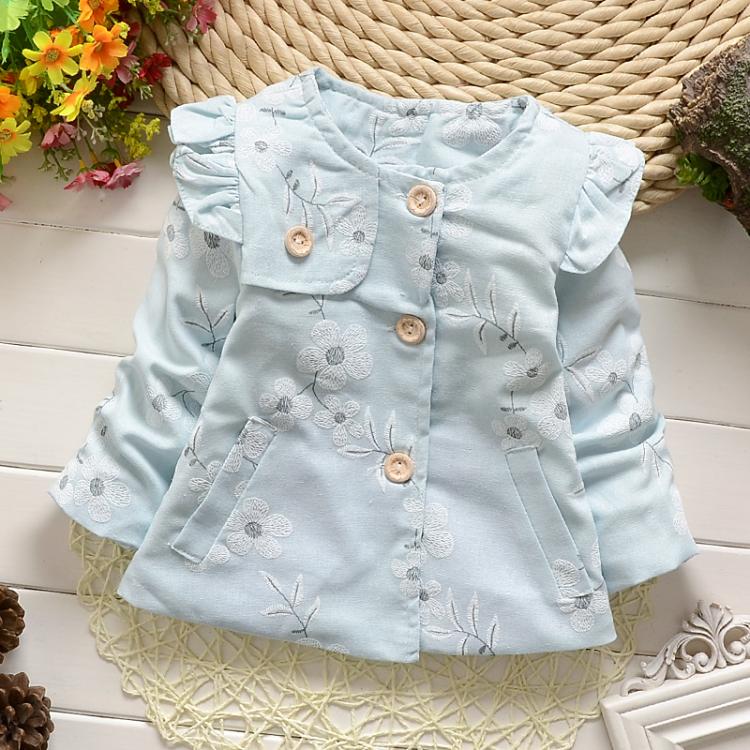 Casual Spring Autumn Baby Girls Infant Kids Princess Flower Jackets Outerwear Coats Cardigan Coat MT389