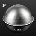 Hot Sale 3D 2pcs set Aluminum Alloy Ball Sphere Bath Bomb Mold Cake Puddings Pan Tin