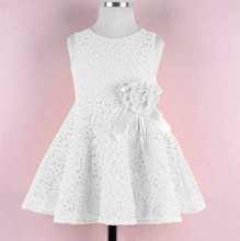 New 2016 Summer Baby Girls Party Lace Dress Bow Princess Dresses 3 Colors Children Dress Kids