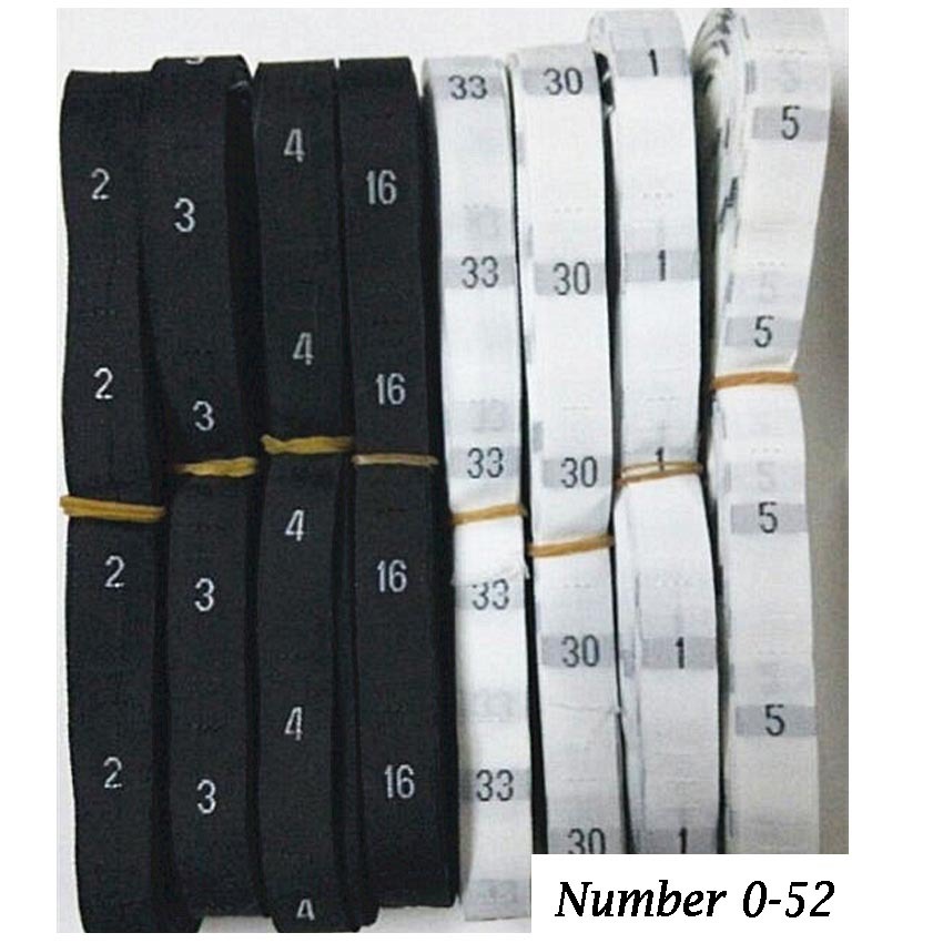 Description Picture 3 of itemRoll Cheap Plain Weave Garment Labels Number Size 0-56 Fit for Suits Bags Sew Tags