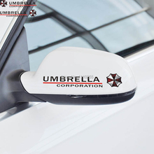 2 x Umbrella Corporation Reflective Car RearView Mirror Stickers Decal For Volkswagen Golf 4 5 6 7 Polo Opel Suzki Kia Honda