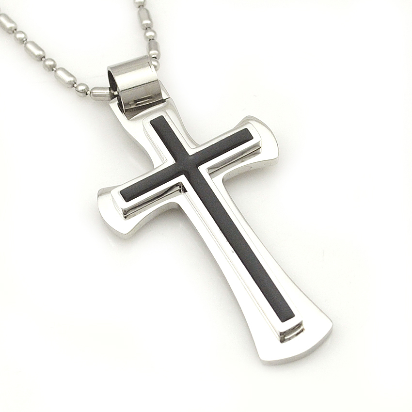Christmas Gift Free Shipping 316l Stainless Steel Cross Necklace for men women Fashion Jewelry Wholesale WP316