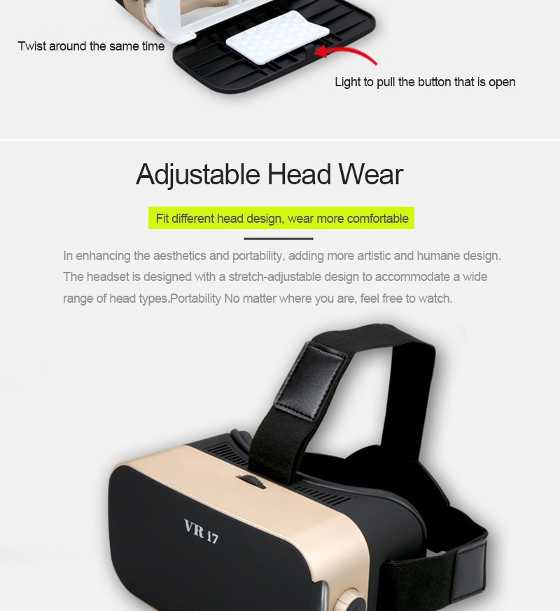ถูก VR i7 3Dแว่นตาคู่-นูนที่มีPMMAฟองน้ำหมวกกันน็อคแว่นตาสำหรับ4.7-6.0 "โทรศัพท์+บลูทูธGamepadควบคุม