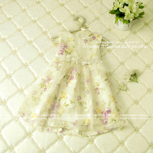 Flower Printing toddler princess dress,wholesale fshion fall 2015 girls clothing, 5 pcs/lot(w2409010),fit for 2-6 years