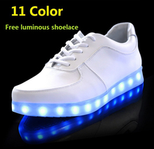 11 Colors LED luminous shoes basket led shoes for 2016s men women USB charging light led shoes for adults simulation led shoes