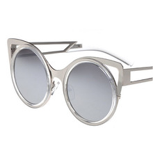 Metal sunglasses Luxury retro women s Colorful film Cat ears New 2015 fashion vintage Big