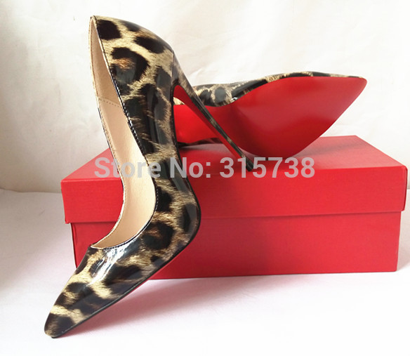 High Heels Red Bottom Sole Shoes Pumps Pointed Toe Patent PU ...