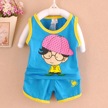 100 sets/lot t shirt+pants undershirt Shorts clothing for kids