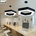 36W Hot fashion hexagon led pendant lamps geometric office dining room chandelier living room bedroom kitchen