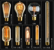 40W 110 240V Vintage Retro DIY E27 Spiral Incandescent Light Handmade Fixtures Glass LED Edison Bulbs