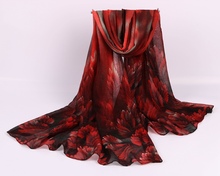 Autumn and Spring scarf women newest design fashion women s long scarf leaves print viole scarves