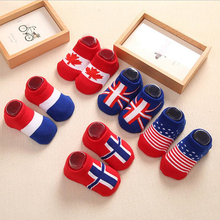 2016 Infant Thick Socks National Flag Baby Socks Anti Slip Boys And Girls Socks Toddler’s Socks Baby Wear