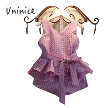 girls dress retail new 2015 girls clothes summer fashion children s vests set suit 2 7