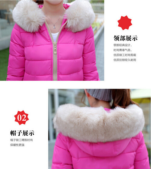 2015 New Women\'s Winter Jacket Women Long Down Coat Female Hooded Jackets Fur Collar Knitted Pockets Parka Woman Coats Plus Size (14)