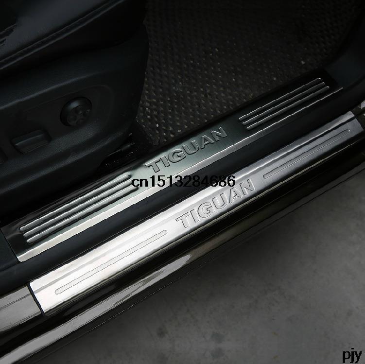 Side Inner Upper Door Sill Threshold Scuff Plate TRIM 8pcs for 2013 2015 Volkswagen Tiguan Accessories