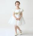 Girls short paragraph Pompon princess dress Round neck beaded dress flower girl dress on stage presided