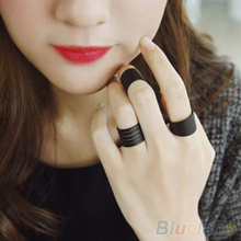 3Pcs New Fashion Ring Set Black Stack Plain Above Knuckle Ring Band Midi Rings 1OS2 2OHM