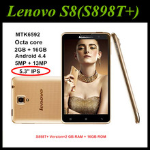 Original Lenovo S8 S898T cell Phone Gold Warrior MTK6592 Octa Core 5.3″IPS 2GB RAM 16GB ROM Cell Phones Android Smartphone 13MP