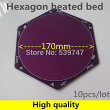 3D printer parts kossel Delta rostock hex 170mm PCB Heated Bed hexagon Heated Bed FR4 round thickness:1.6 mm 12V 100W 10pcs/lot