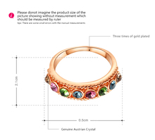 2015 YATILY Brand Design Luxury 18K Gold Plated Shinning Colorful Austrian Crystal Royal Ring 100654