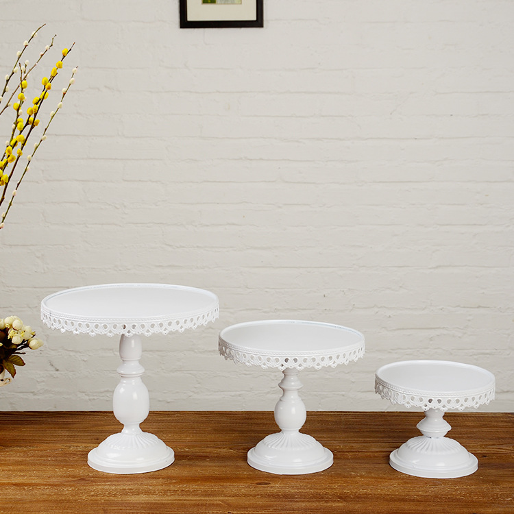 White Cake Plate. Pedestal Footed Cake Stand with