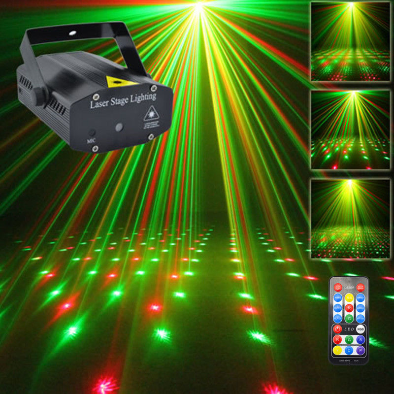 New Mini Portable IR Remote RG Meteor Laser Projector Lights DJ KTV Home Xmas Party Dsico