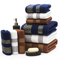 Jacquard 100 Cotton 3PCS Towels Set for Adults Home 1 pc Yarn Dyed Large Size Plaid