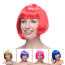 Free Shipping-new arrival! Carnival /Christmas/Halloween party wigs synthetic hair ladies’ wigs cheap bobo wigs 14 colors