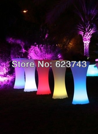 LED illuminated cocktail table Bar Lounge LED waterproof led table lighted up coffee table rechargeable glowing