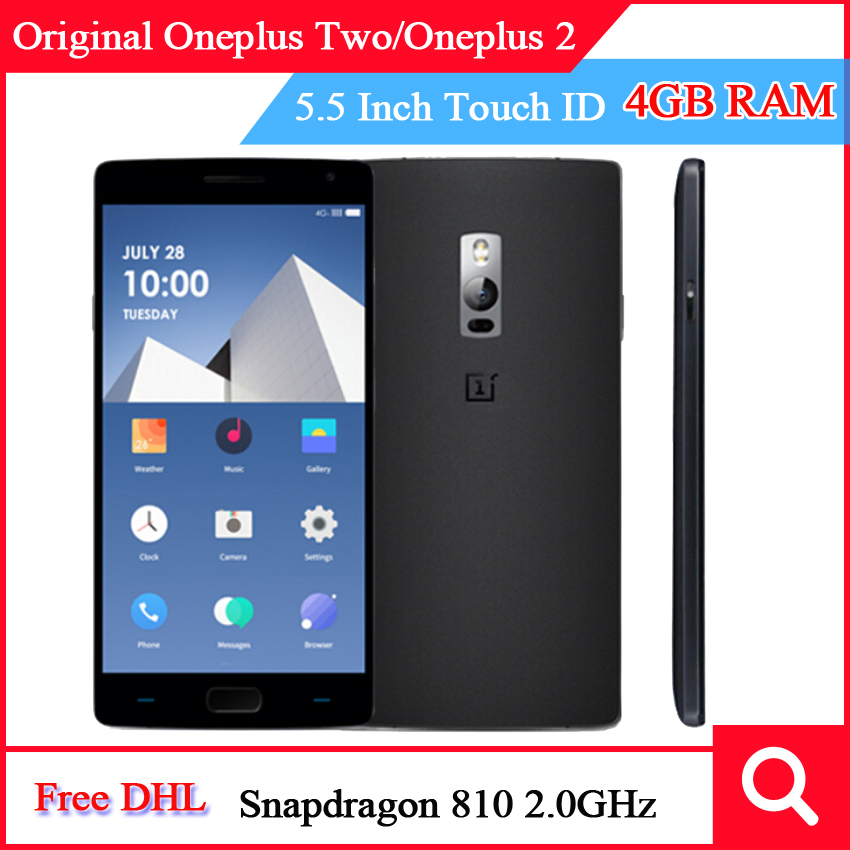 FreeShipping DHL Oneplus Two Oneplus 2 Mobile Phone H2OS 4G FDD LTE Snapdragon810 Octa Core 5