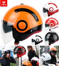 2016 New Summer YOHE double lenses ABS half face motorcycle helmet young men and women fashion MINI Electric bicycle helmets