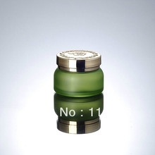 50G green glass bottle with golden lid, glass lotion bottle, press pump bottle