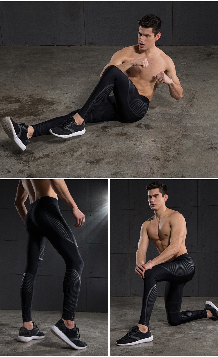 2020 Wholesale 2016 Compress Gymming Leggings Men Fitness Workout Leggings Summer Sporting Thin 7165