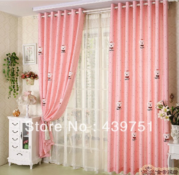 Las niñas de color rosa niñas coreano cortinas ... Cortinas diseño Quarto