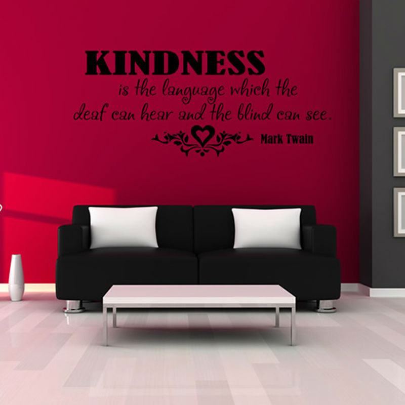 Kindness Is The Language Lettering Words Wall Art Decal