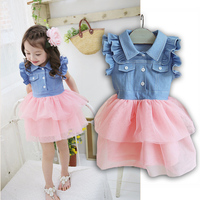 Sleeveless denim bubble dress