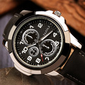 New fashion brand casual Leather Belts PU men watch outdoor sports waterproof noctilucent man quartz wristwatches