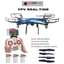 Original packaging X6sw RC Helicopter drone quadcopter professional drones With C4005 Wifi Fpv Camera and 2pcs Batteries GIFT