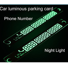 Temporary Car Parking Card Telephone Number Card Magentic Luminous Parking Card With Sucker Plate Car Styling Phone Number Card