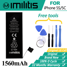 Imilitis Original Battery for iPhone 5S 5c Replacement Batteries 0 Cycle Real Capacity 1560mAh for iPhone 5s 5C Battery