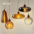 Vintage Handmade 4 Colors Creative Crystal Glass Wood Led E27 Pendant Light for Dining Room Restaurant