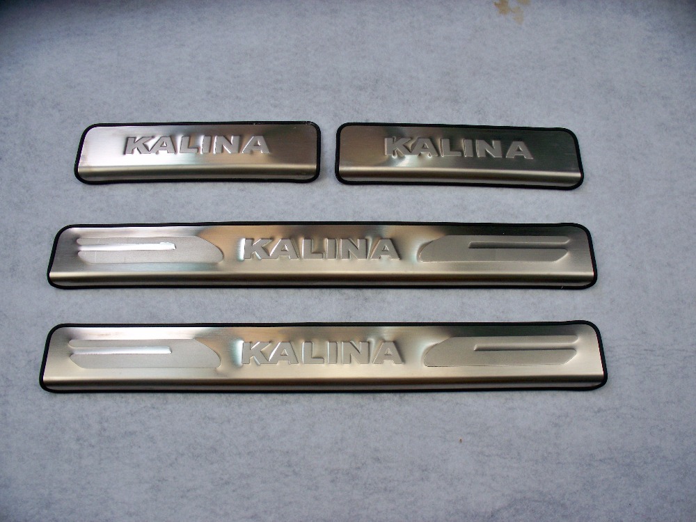 For Lada Kalina Door Sill Scuff Plate 2010 2015 Stainless Steel With Led Welcome Pedal Car