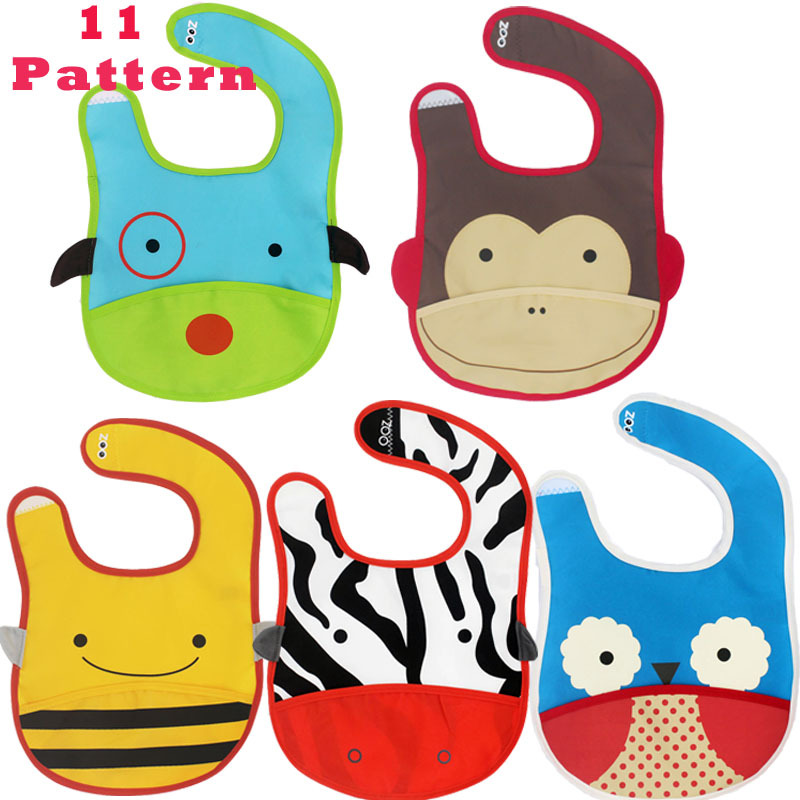 Waterproof Baby Boys Girls Bibs Kids Saliva Towel Lunch Baby Bibs Infants Cartoon Pattern Burp Cloths
