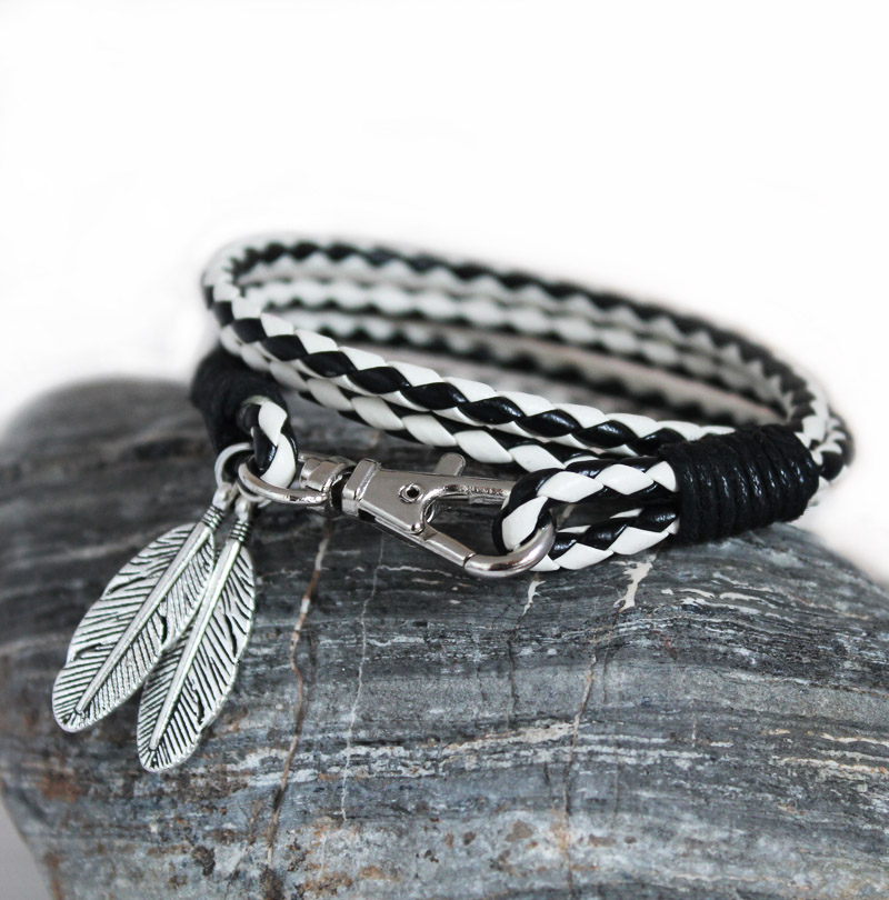 Fashion Jewelry PU Leather Charm Friendship Bracelets Bangles Feather font b Accessories b font Wedding font