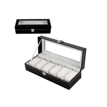 Classic 6 Grid Luxury Refinement Slots Wrist Watches Gift Case Jewelry Display Boxes Storage Holder Fast