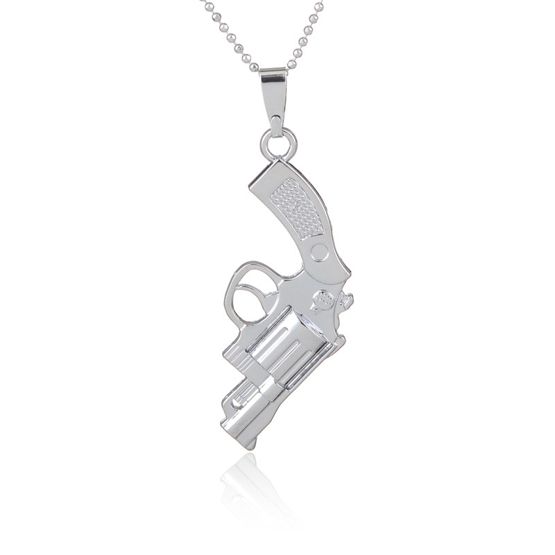 New Black and White Gold Plated Stainless Steel Gun Necklaces