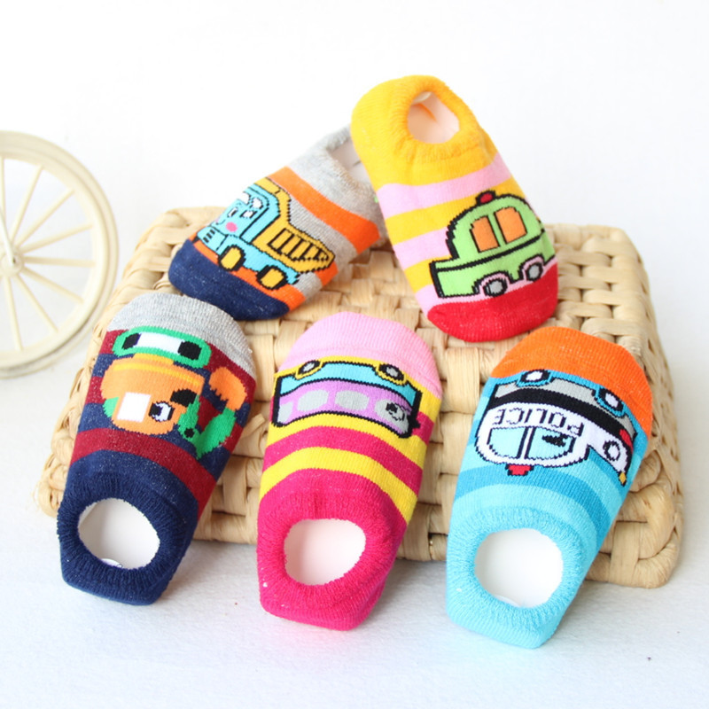 Small Car Printed Thicken baby boy floor socks non slip socks infant boy anti slip socks