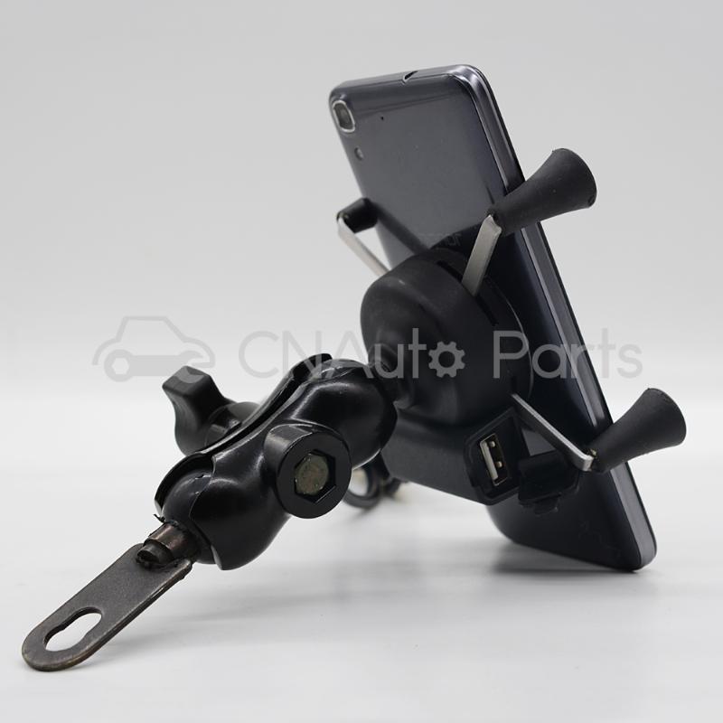 CARCHET X-shape Universal Motorcycle Scooter Cell Phone Cradle Holder, 12V USB Car Charger for iPhone Samsung HTC Sony Smart Phones