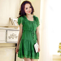 Bust 140 dress for women s chiffon one piece dress elegant slim dress plus size L